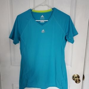Adidas climalite athletic shirt, turquoise,  women's medium